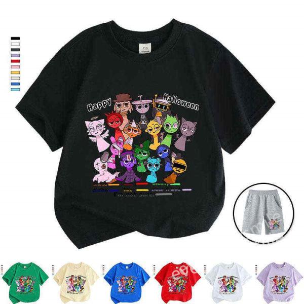 スプランキー sprunki 子供服 半袖Tシャツ 通気性 肌着 100%綿 丸首 男の子 女の子 ...