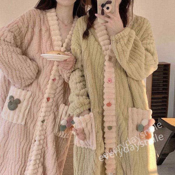 ルームウェア ワンピース かわいい レディースロング 暖かい あったかグッズ ガウン ナイトガウン ...