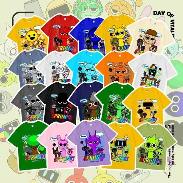 スプランキー sprunki 子供服 半袖Tシャツ 通気性 肌着 柔らかい 100%綿 丸首 男の子...