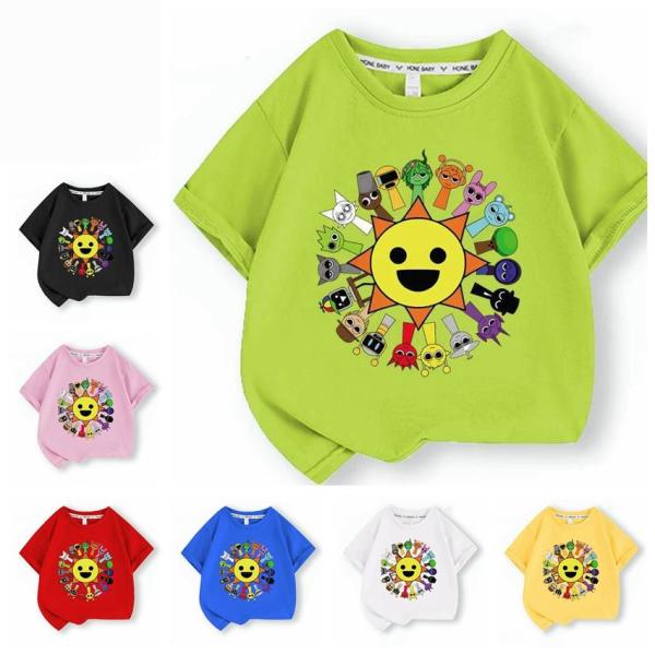 スプランキー sprunki 子供服 半袖Tシャツ 通気性 肌着 柔らかい 100%綿 丸首 男の子...