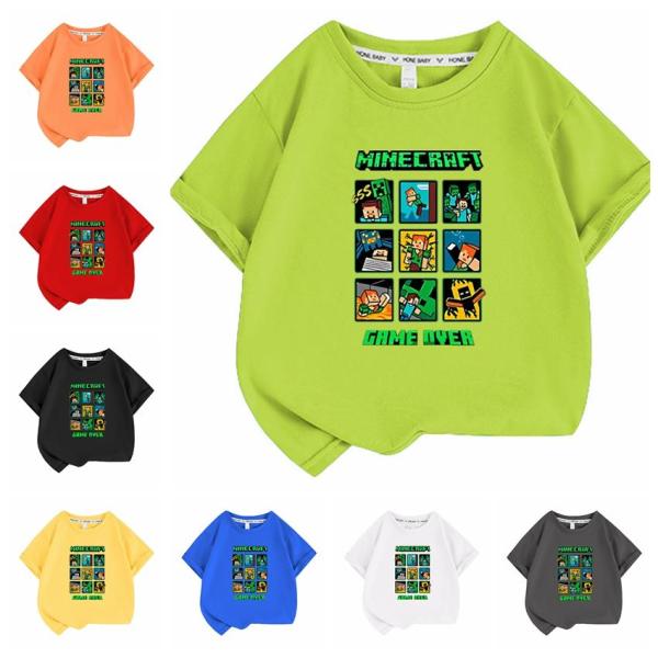 MINECRAFT マインクラフト 子供服 半袖Tシャツ 通気性 肌着 柔らかい 100%綿 丸首 ...