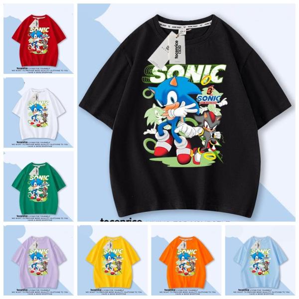 ソニック 子供服 半袖Tシャツ 通気性 肌着 柔らかい 100%綿 丸首 男の子 女の子 子ども服 ...
