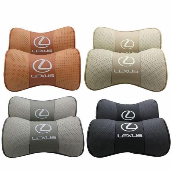 LEXUS レクサス ロゴ 車用 首枕 高品質 牛革ネックパッド 汎用 低反発 運転 ドライブ ヘッ...