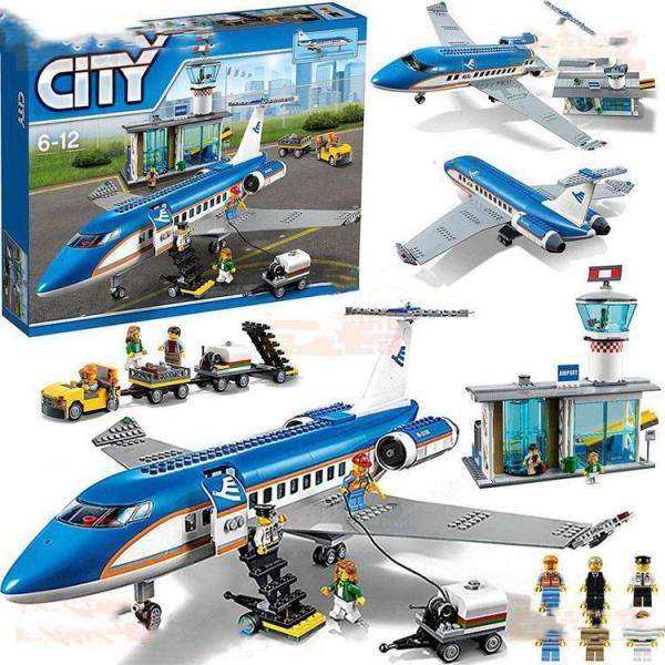 レゴシティ互換 飛行機 レゴ互換 シティ 空港ターミナル 694PCS ミニフィグ6体 LEGO互換...