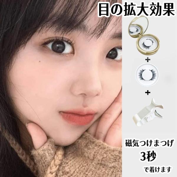 磁気 3Dつけまつげ マグネット式 磁気まつ毛 つけまつ毛 付け睫毛 防水 磁石 接着剤なし 長持ち...