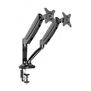 【販売終了】モニターアーム 2画面 ガス ポール 27インチ 各7.0kg クランプ グロメット GH-AMCD02 水平垂直 4軸 VESA グリーンハウス