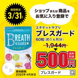 お口のニオイに ブレスガード1袋 強力消臭パワー 納得の即効...