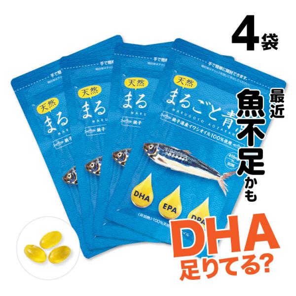 DHA EPA オメガ3 まるごと青魚 4袋 15%OFF 送料無料 イワシ 生オイル 非加熱 まる...