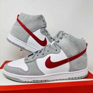 ナイキ ダンク ハイ NIKE DUNK HIGH Light Smoke Grey and Gym Red メンズ スニーカー DJ6152-001｜greening