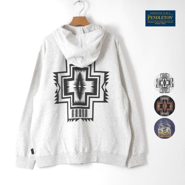 ペンドルトン　PENDLETON　ロングスリーブバックプリントジップアップフーディー　L/S Bac...
