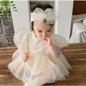 キッズ ベビー服 チュール ドレス ロンパース