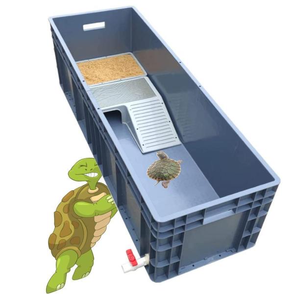 カメ用水槽 亀飼育用プラスチック水槽 カメ生息地 タートルタンク 亀の水槽 飼育ケース ケージ ボッ...