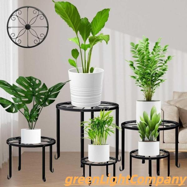 フラワースタンド アイアン 5個組 花台 観葉植物 台 複数のサイズ 植木鉢 スタンド 花台 丸型 ...