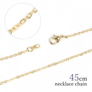 ネックレス 16金ゴールドコート・小豆チェーンネックレス(約45ｃｍ完成品)