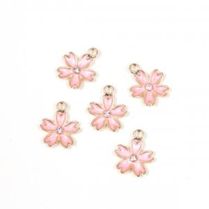 チャーム 5個 桜 きれいめゴールド×ピンク ...の詳細画像1
