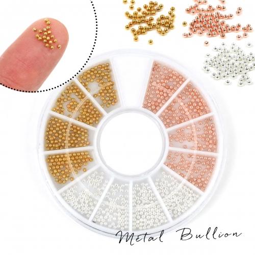封入 3種 メタルブリオン 1.2mm ピンクゴールド・ホワイトシルバー・ゴールド デコパーツ メタ...