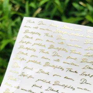 ネイルシール 英字筆記体 きれいめゴールド レ...の詳細画像1