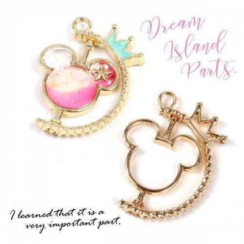 空枠 回転式クラウンマウスフレーム きれいめゴールド レジン枠 夢の国 ねずみ ランド ネズミ クマ...