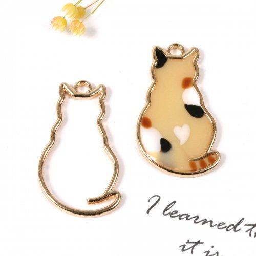 空枠 レジン枠 フレーム おすわり猫 大 チャーム パーツ ねこ ネコ にゃんこ cat 背中 後ろ...