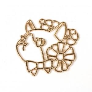 空枠 花と猫 きれいめゴールド ねこ ネコ に...の詳細画像1