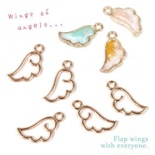 空枠 5個 ちいさな天使の翼 きれいめゴールド フレーム 羽根 つばさ ツバサ ウイング エンジェル...