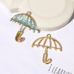 空枠 傘 きれいめゴールド かさ カサ 梅雨 虹 天気 レイン フレーム レジン枠 手芸 アンブレラ