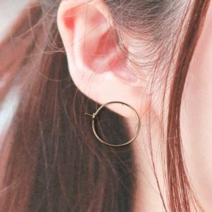 ピアス・イヤリング 1ペア シンプルフープピア...の詳細画像4