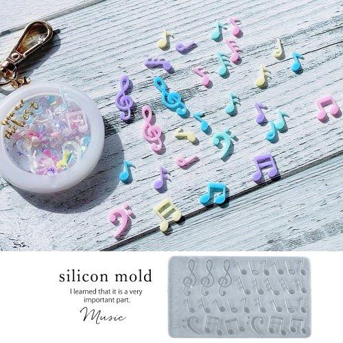 シリコン型・モールド 音符 シリコンモールド レジン型 粘土型 音楽 楽譜 ピアノ 吹奏楽部 部活 ...