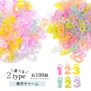 チャーム アクリル数字チャーム プラスチック ナンバー 数 パーツ 手芸 ハンドメイド アクセサリー 推し活グッズ 誕生日 記念日 アソート 選べる2色