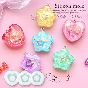 シリコン型・モールド ハート 星 花のシェイカー...の商品画像