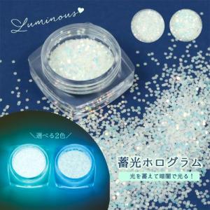 蓄光ホログラム ブルー系 レジン封入 ネイルパーツ