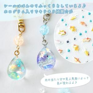 シール レジンシール 金魚 泡 水草 ホログラ...の詳細画像3