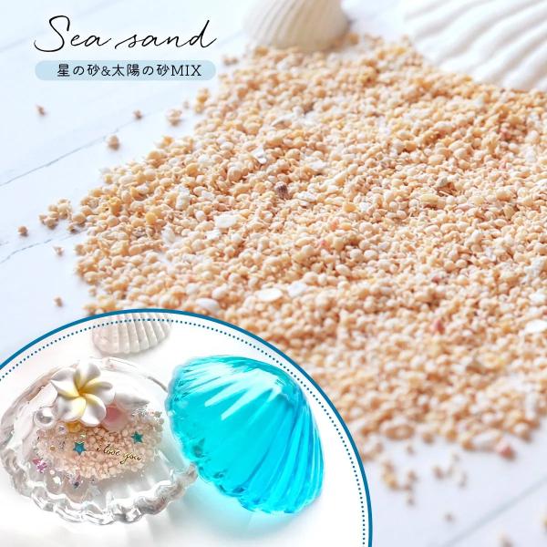 自然素材 10g 本物の星の砂＆太陽の砂ミックス レジン封入素材 パーツ デコパーツ 星砂 サンド ...