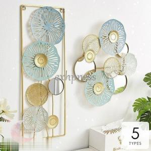 インテリア 壁掛け 壁絵 花 ミラー 鏡 置物 装飾 パステル おしゃれ リビング 寝室 玄関 模様替え ブルー ゴールド便利 /[aha32]