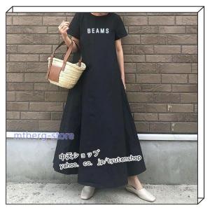 Tシャツワンピース 半袖 夏 ワンピース レデ...の詳細画像2