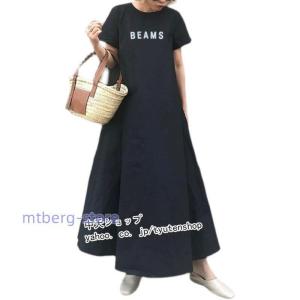 Tシャツワンピース 半袖 夏 ワンピース レデ...の詳細画像3