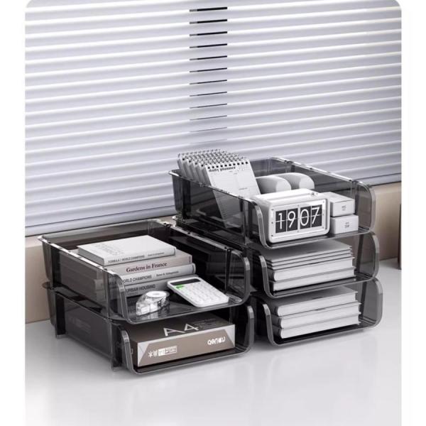 書類トレー 卓上収納ラック書類ケース 押し入れ 収納 収納ボックス A4レターケース 大容量 積み重...