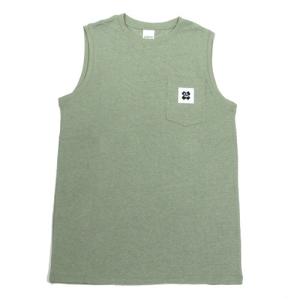 SURPLUS HEMP サープラスヘンプ POCKET TEE SLEEVELESS / SAGE ヘンプ オーガニックコットン スリーブレス Tシャツ ノースリーブ 無地｜greenplanet