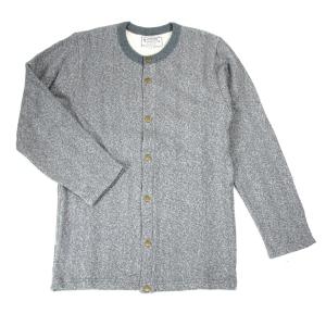 A HOPE HEMP アホープヘンプ H/OC COLOR MOKU BUTTON UP CARDIGAN / FEATHER GREY ヘンプ オーガニック コットン 杢 スウェット カーディガン 無地｜greenplanet