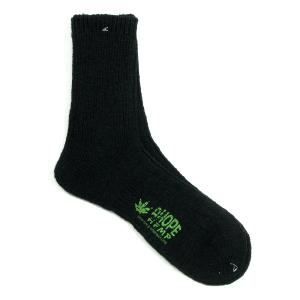 A HOPE HEMP アホープヘンプ HEMP SOCKS ヘンプソックス メンズ レディース リブ編みソックス 靴下 SHSX-009 PURE BLACK｜greenplanet