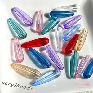 アクリル しずく クリアカラー ビーズ ロング ...の商品画像