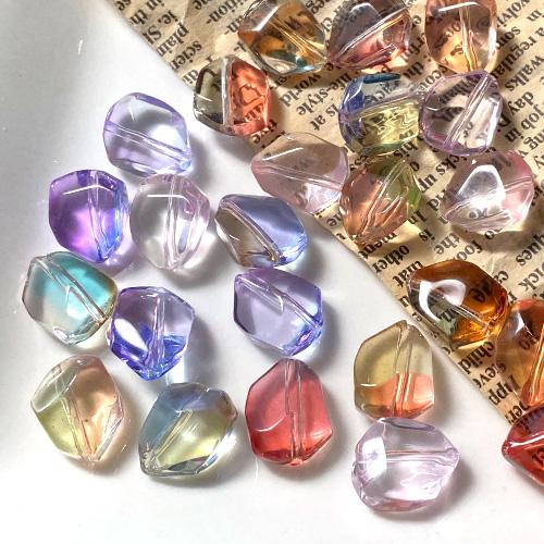 ガラスビーズ グラデーション ランダムカット 多面 アクセサリーパーツ 12×10mm 10個 be...