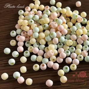 つや消し プラスチックビーズ ピンク系 6mm 約8g 2110 2111 beads74pk-mix｜greenrosenetshopyumi