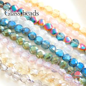 ガラスビーズ コインカット 全9色 10個 オー...の商品画像
