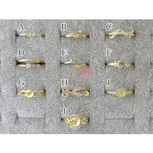 18kgp 真鍮製 芯立て付き 指輪 全10種...の詳細画像1
