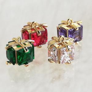 18kgp 雪の結晶 チャーム キュービックジルコニア ゴールド シルバー