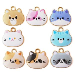 にゃんこチャームセット ランダム12個入り 金属 ねこ 猫 ネコ 足あと