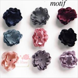 に サテンフラワーモチーフ 9色 9個 1712    motif186｜greenrosenetshopyumi