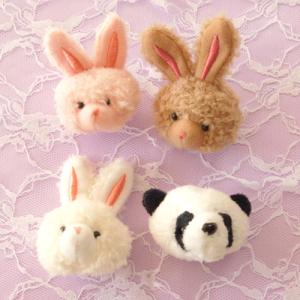 うさぎ ウサギ 兎 ふわふわ もこもこ フェイス 耳 うさみみ ホワイト 2