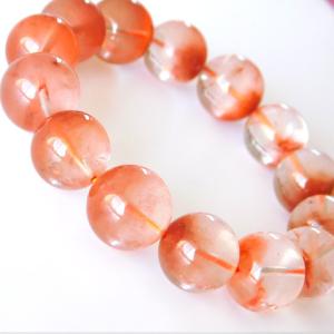 ファントムクォーツ オレンジ ブレスレット 16mm 天然石 幻影水晶 山入水晶 大粒 2103 NSW-37|greenrosenetshopyumi
